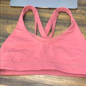 Pink Lululemon stash and go sports bra